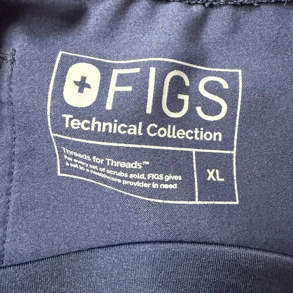 FIGS Technical Collection‎ Pants Mens XL Blue Navy Scrub Drawstring Straight Leg